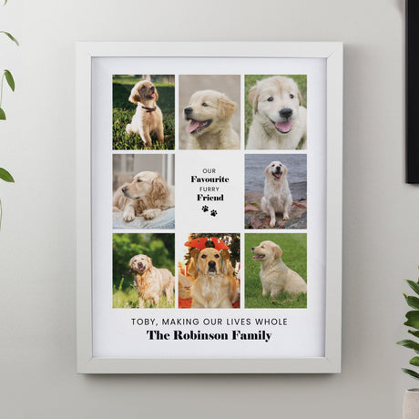 Personalised Pet Multi Photo Framed Prints: 3 - White - Framed Prints By Gift Moments