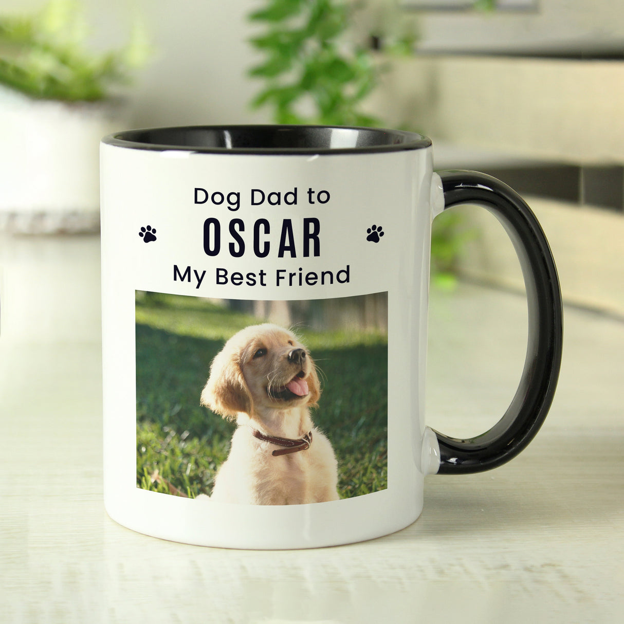 Personalised Pet Photo Black Handled Mug: 1 - Mugs By Gift Moments