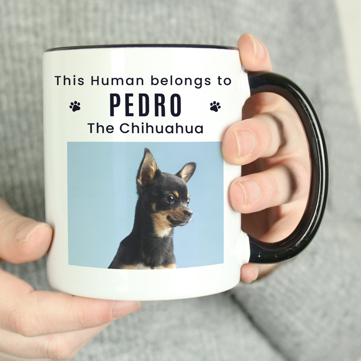 Personalised Pet Photo Black Handled Mug: 2 - Mugs By Gift Moments