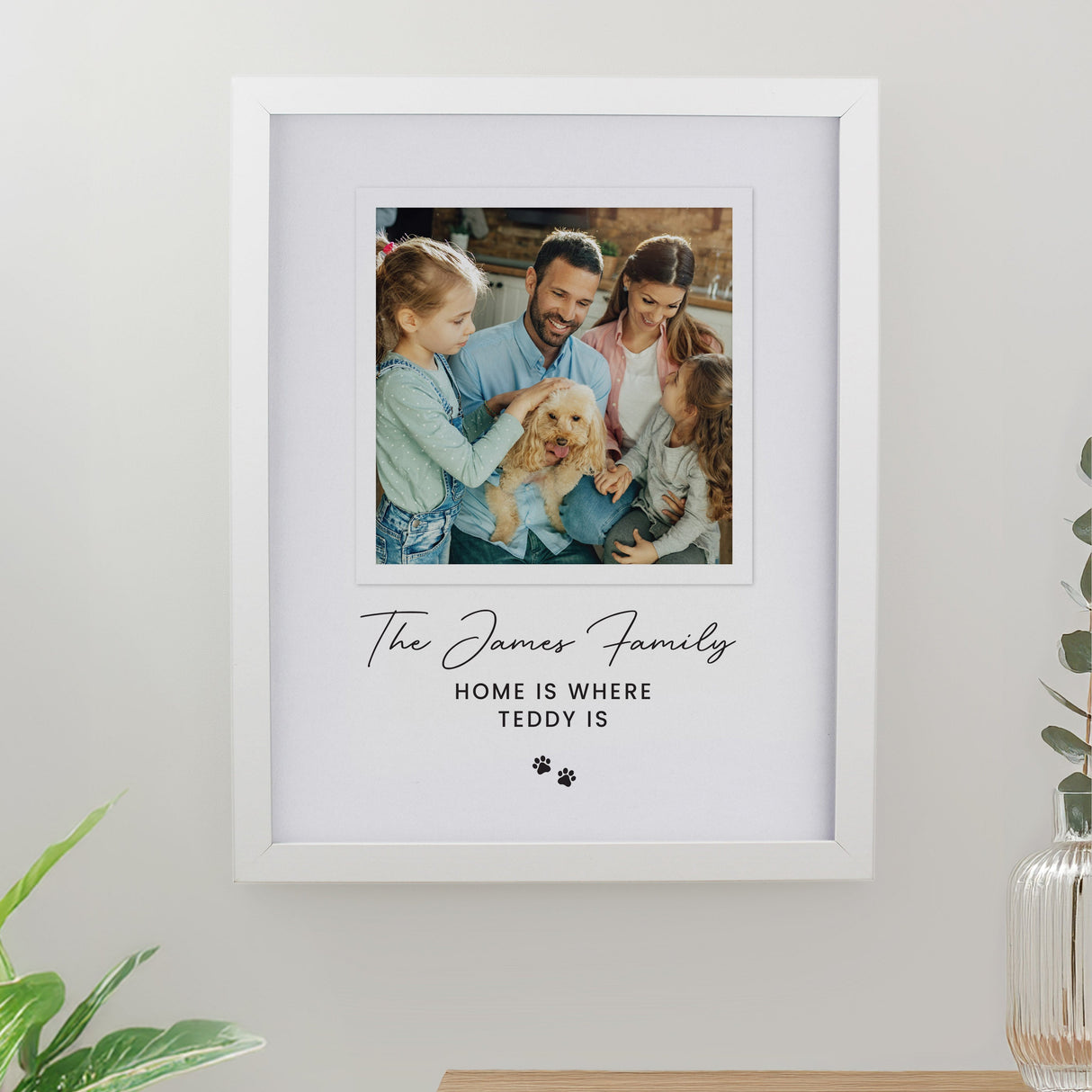 Personalised Pet Photo Framed Prints: 2 - White - Framed Prints By Gift Moments