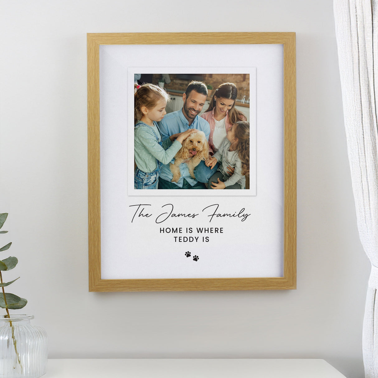 Personalised Pet Photo Framed Prints: 3 - Wood - Framed Prints By Gift Moments