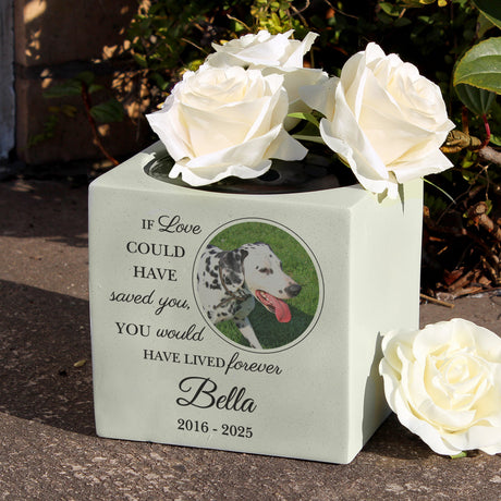 Personalised Pet Photo Memorial Garden Vase: 4 - Memorials By Gift Moments