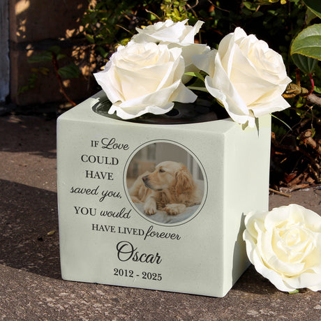 Personalised Pet Photo Memorial Garden Vase: 1 - Memorials By Gift Moments