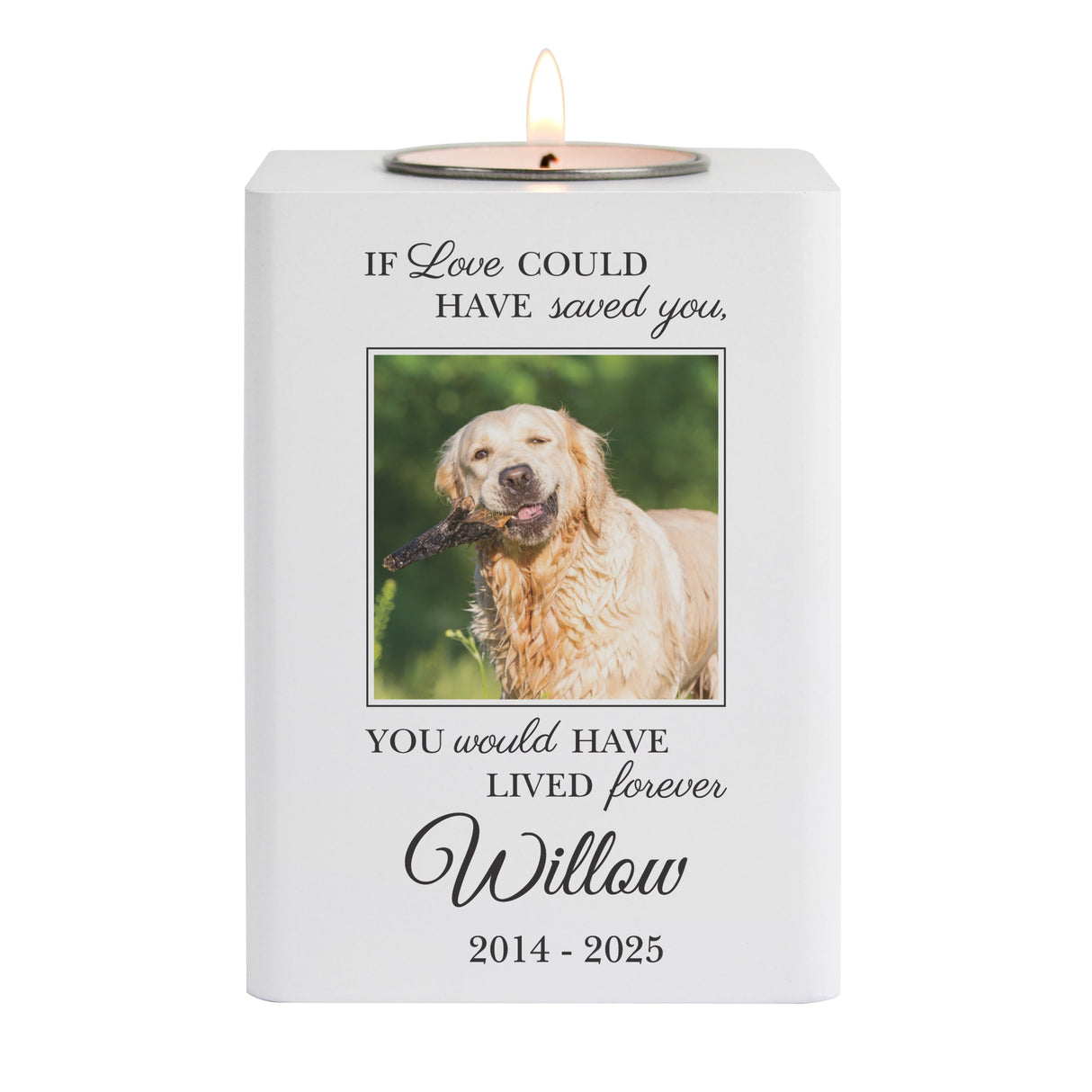 Personalised Pet Photo Memorial Tealight Holder: 5 - Candle Holders By Gift Moments