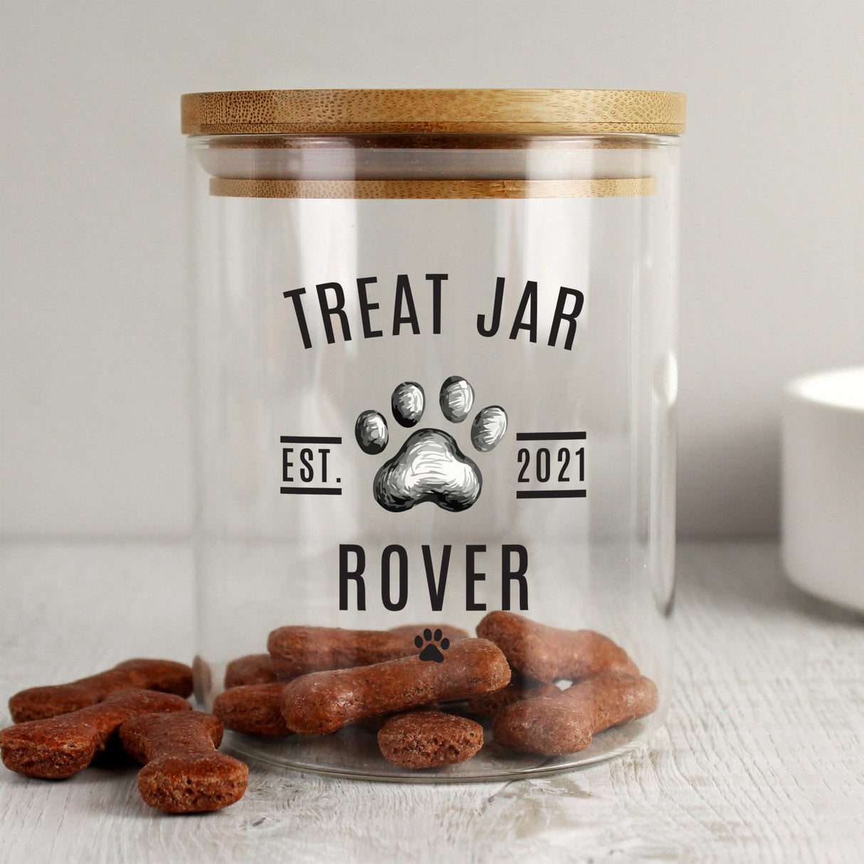 Personalised Pet Treats Glass Jar: 1 - Storage By Gift Moments