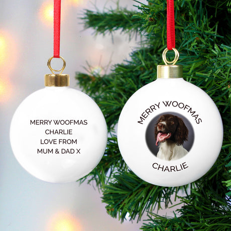 Personalised Photo Bauble: 2 - Christmas Baubles By Gift Moments