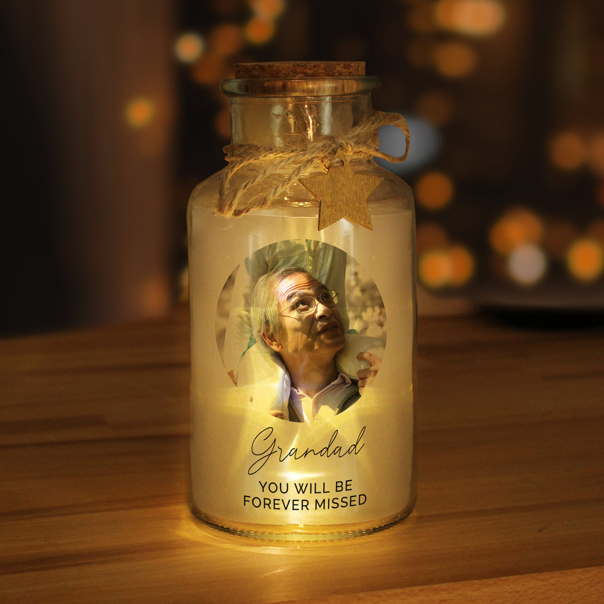 Personalised LED Glass Jar with Photo Upload: 4 - LED Lighting By Gift Moments