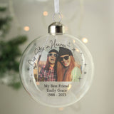 Personalised Memorial Glass Bauble with Photo: 3 - Christmas Baubles By Gift Moments