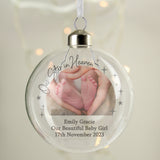 Personalised Memorial Glass Bauble with Photo: 1 - Christmas Baubles By Gift Moments