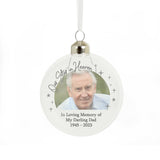 Personalised Memorial Glass Bauble with Photo: 2 - Christmas Baubles By Gift Moments