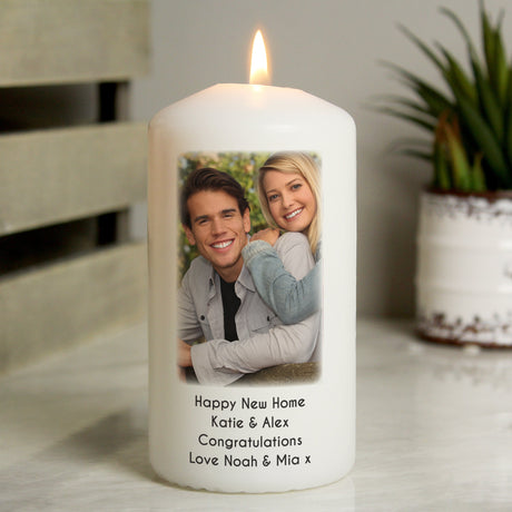 Personalised Photo Pillar Candle: 4 - Candles By Gift Moments