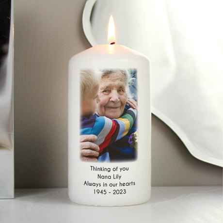 Personalised Photo Pillar Candle: 3 - Candles By Gift Moments