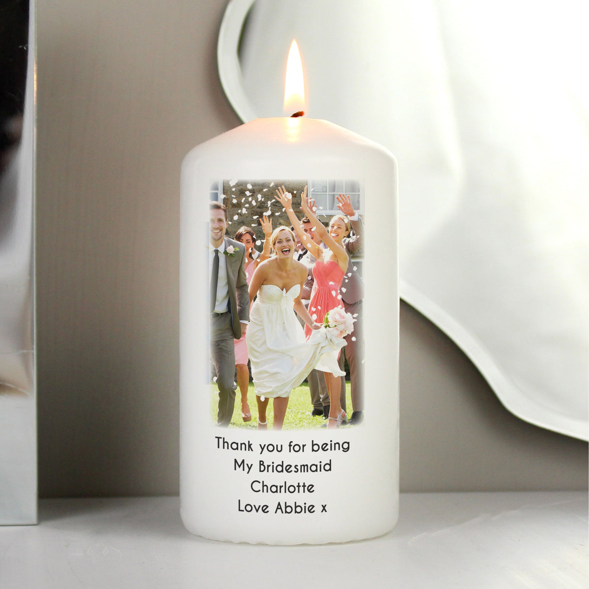 Personalised Photo Pillar Candle: 8 - Candles By Gift Moments