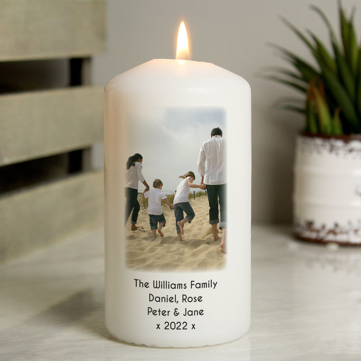 Personalised Photo Pillar Candle: 2 - Candles By Gift Moments