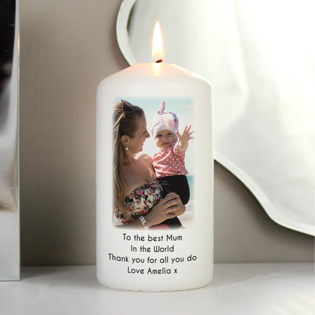 Personalised Photo Pillar Candle: 7 - Candles By Gift Moments