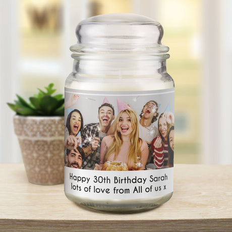 Personalised Photo Scented Jar Candle: 2 - Candles By Gift Moments