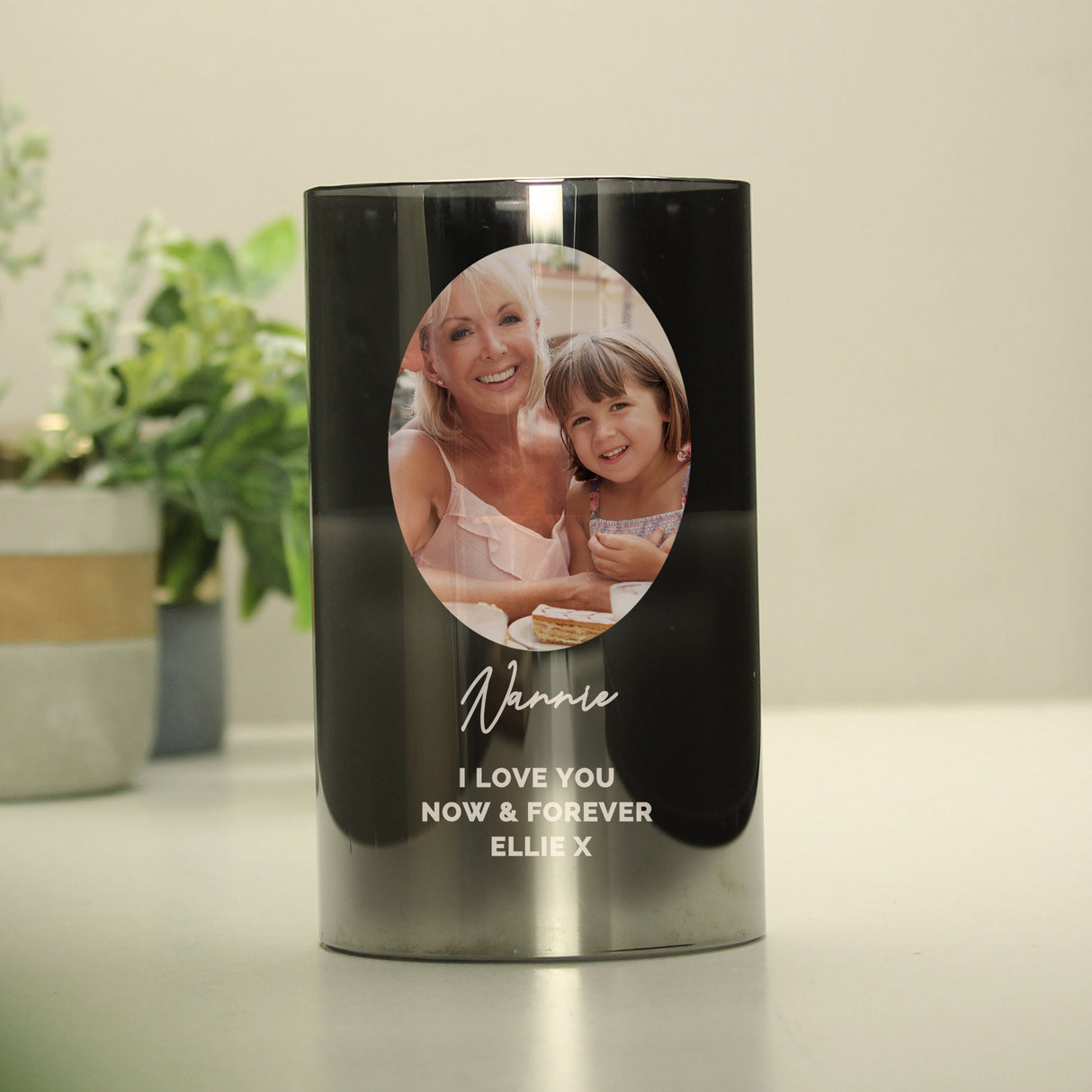 Personalised Smoked Glass LED Candle: 1 - LED Lighting By Gift Moments