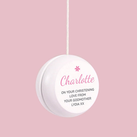 Personalised Pink Flower Wooden Yoyo: 2 - Toys By Gift Moments