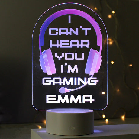 Personalised Pink Gaming LED Night Light: 5 - LED Lighting By Gift Moments