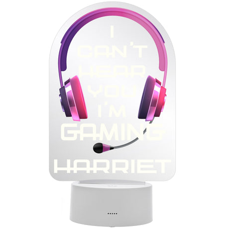 Personalised Pink Gaming LED Night Light: 6 - LED Lighting By Gift Moments