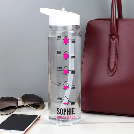 Personalised Pink Hydration Tracker Bottle: 2 - Water Bottles By Gift Moments