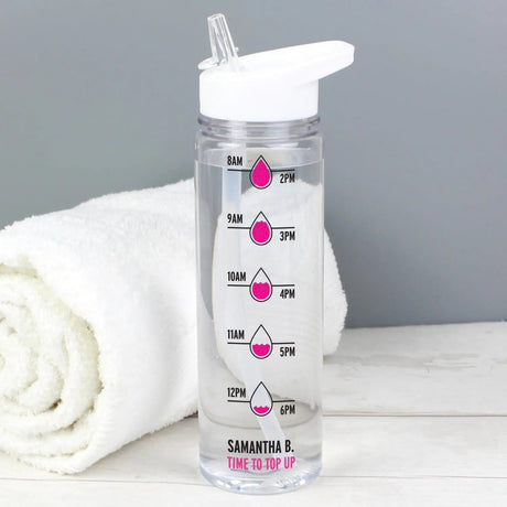 Personalised Pink Hydration Tracker Bottle: 1 - Water Bottles By Gift Moments