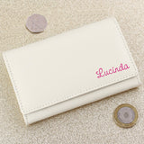 Personalised Cream Leather Name Purse: 1 - Bags & Purses By Gift Moments