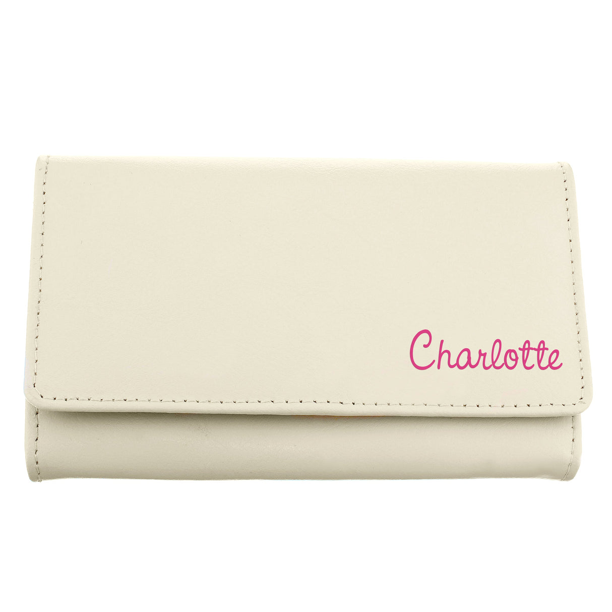 Personalised Cream Leather Name Purse: 2 - Bags & Purses By Gift Moments