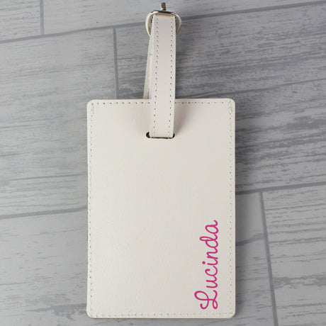 Personalised Pink Leather Luggage Tag: 4 - Luggage Tags By Gift Moments