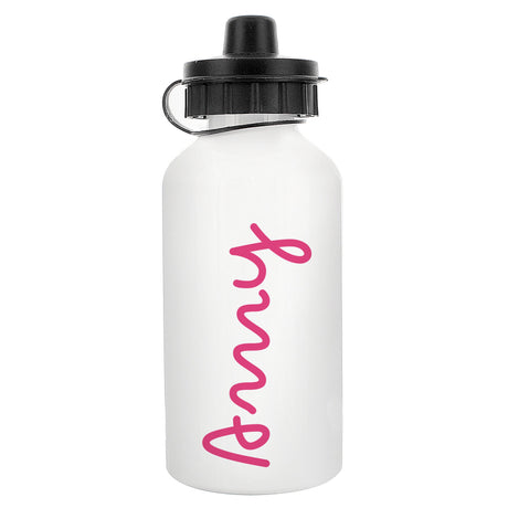 Personalised Pink Name Water Bottle: 4 - Kids Bottles By Gift Moments