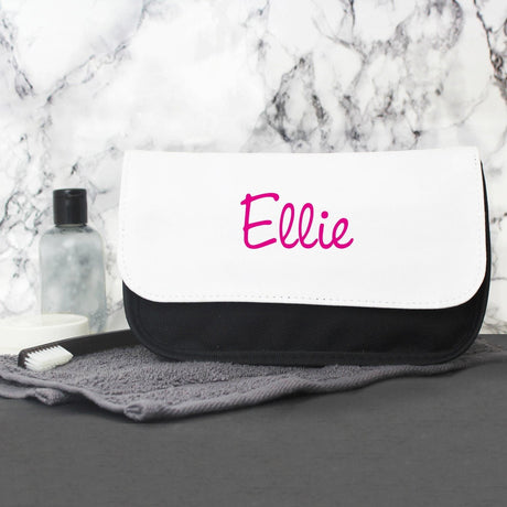 Personalised Pink Name Make-Up Bag: 2 - Toiletry & Makeup Bags By Gift Moments