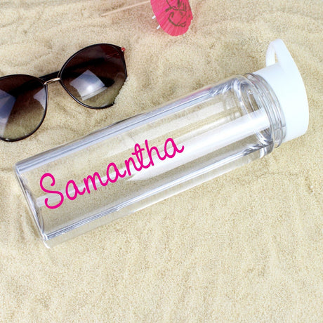 Personalised Pink Name Water Bottle 750ml: 2 - Water Bottles By Gift Moments