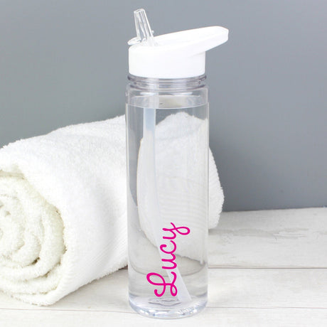 Personalised Pink Name Water Bottle 750ml: 1 - Water Bottles By Gift Moments