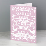 Personalised Pink Papercut Religious Occasion Card: 2 - Greeting Cards By Gift Moments