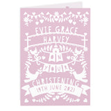 Personalised Pink Papercut Religious Occasion Card: 3 - Greeting Cards By Gift Moments