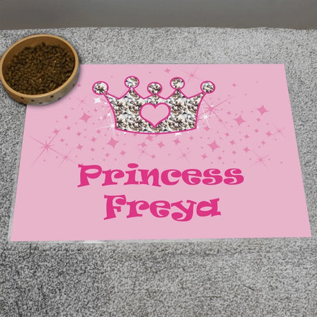 Personalised Pink Princess Pet Bowl Mat: 4 - Pet Products By Gift Moments