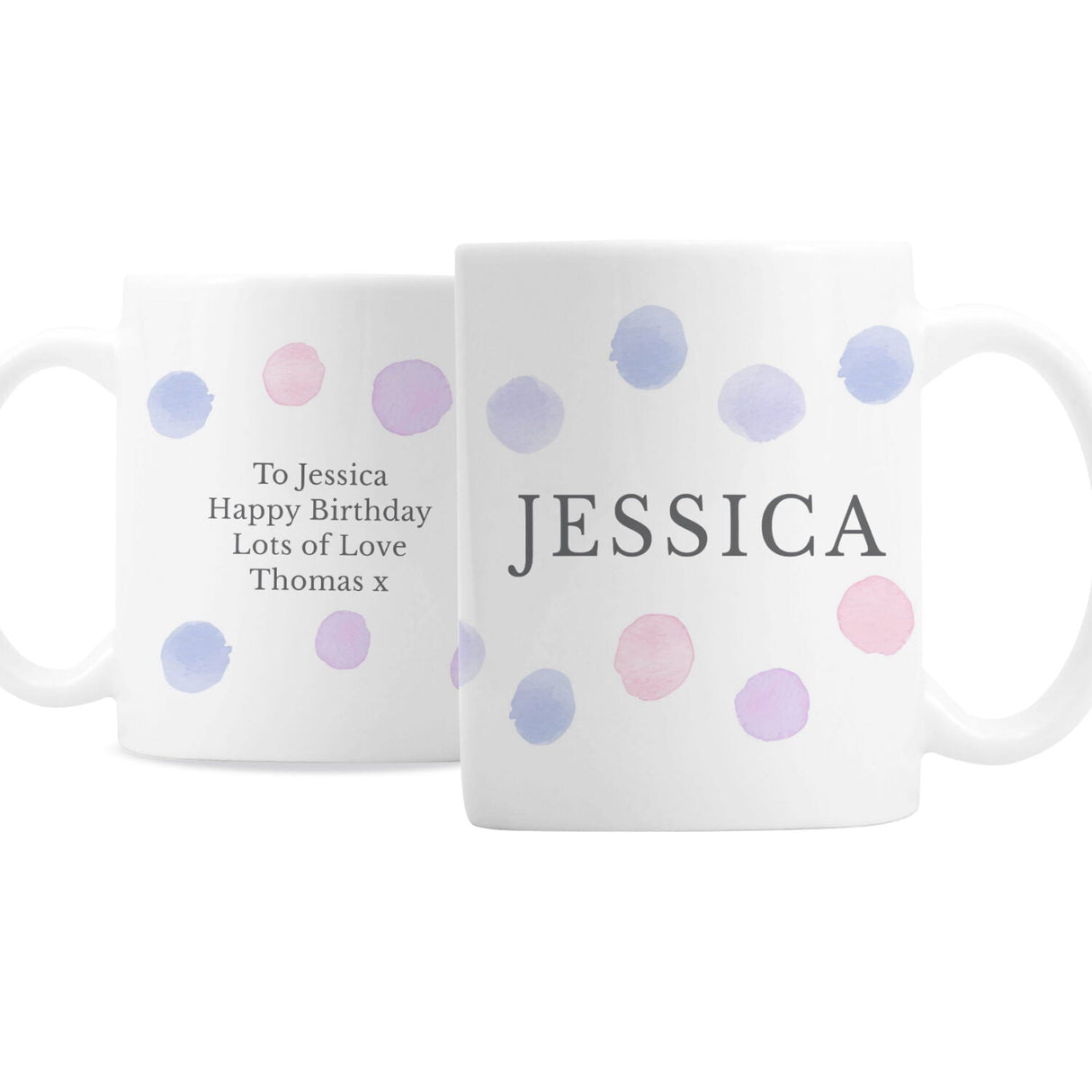 Personalised Pink Spot Mug: 4 - Mugs By Gift Moments