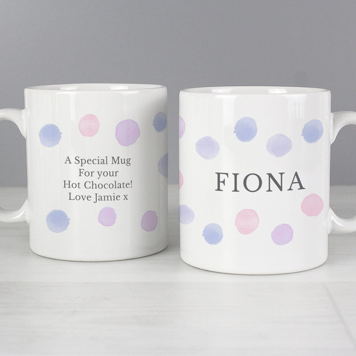 Personalised Pink Spot Mug: 3 - Mugs By Gift Moments