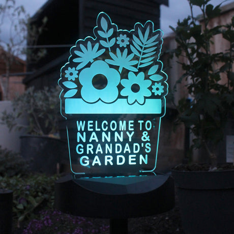 Personalised Outdoor Solar LED Light Pot: 2 - Solar Lights By Gift Moments