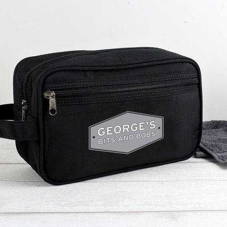 Personalised Black Toiletry Bag: 5 - Toiletry & Makeup Bags By Gift Moments