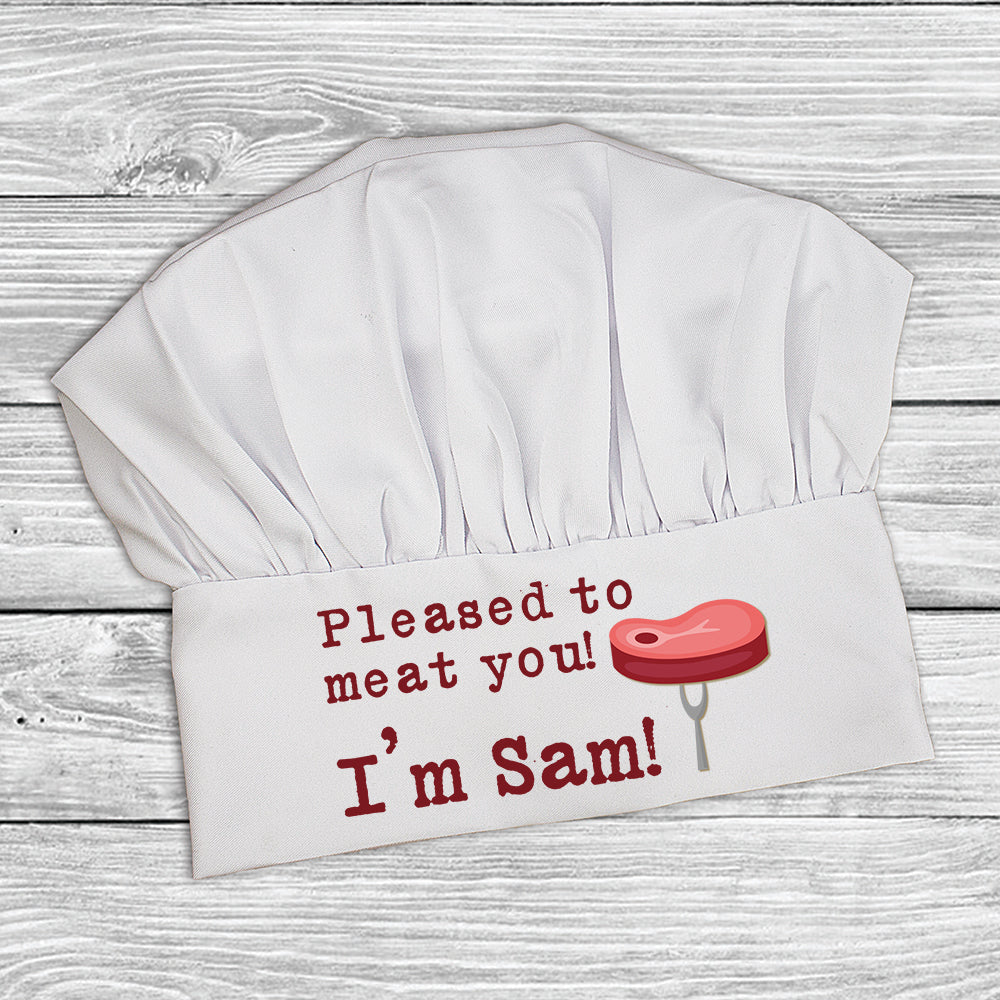 Personalised Pleased To Meat You Chef Hat: 3 - Chef Hats By Gift Moments