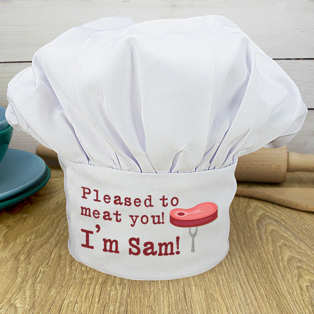 Personalised Pleased To Meat You Chef Hat: 1 - Chef Hats By Gift Moments