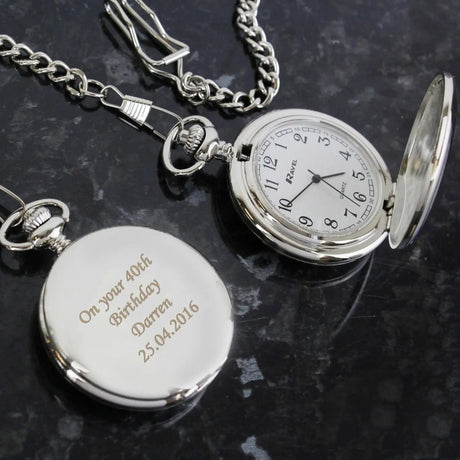 Personalised Chrome Pocket Fob Watch: 1 - Watches By Gift Moments