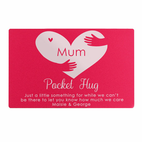 Personalised Pocket Hug Cerise Wallet Card: 8 - Wallet Cards By Gift Moments