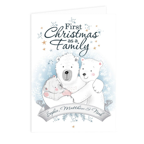 Personalised Polar Bear Family Christmas Card: 3 - Greeting Cards By Gift Moments