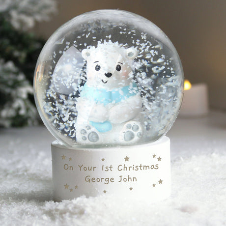 Personalised Polar Bear Snow Globe: 1 - Snow Globes By Gift Moments