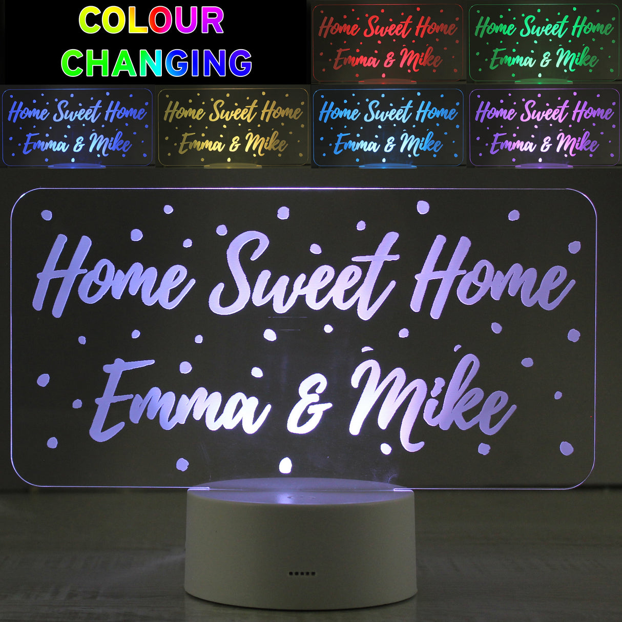 Personalised Colour Changing Polka-dot Night Light: 3 - LED Lighting By Gift Moments