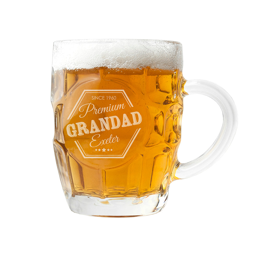 Personalised Premium Dimpled Beer Stein: 5 - Beer Glasses By Gift Moments