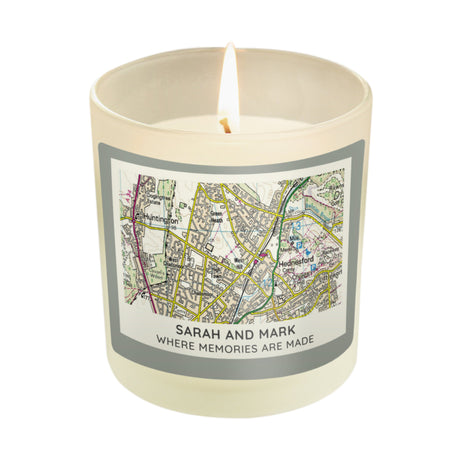 Personalised Map Compass Scented Jar Candle: 5 - Candles By Gift Moments