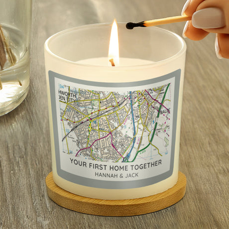 Personalised Map Compass Scented Jar Candle: 2 - Candles By Gift Moments